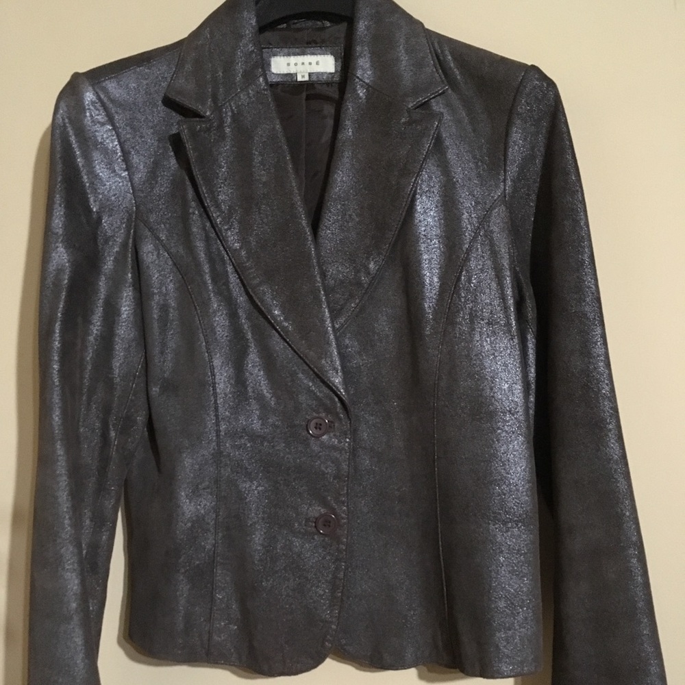 Sorbe’ Leather metallic jacket